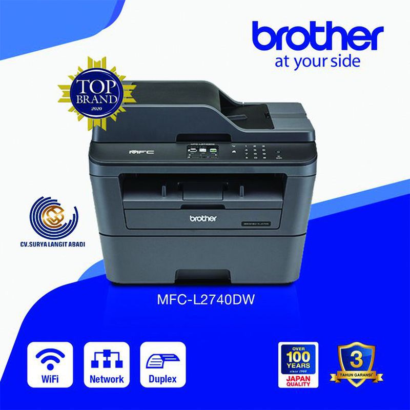 Brother MFCL2740DW Multifunction Monochrome Laser Wifi Duplex Fax