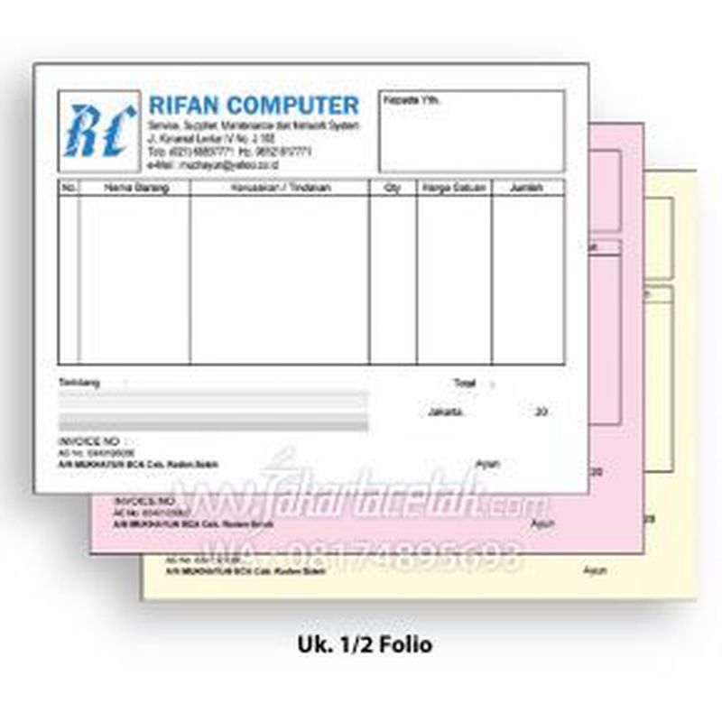 Kwitansi Ukuran 1/2 Folio