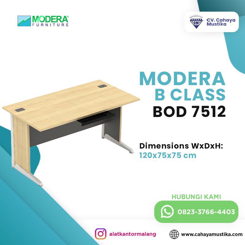 Meja Kantor Modera B Class BOD 7512 Uk. 120 X 75 X 75 Cm