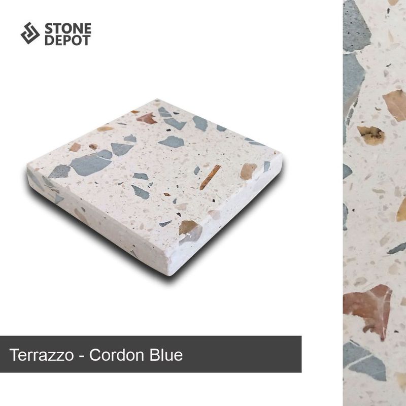 Lantai And Dinding Terrazzo Ubin Terazo Cordon Blue 9609