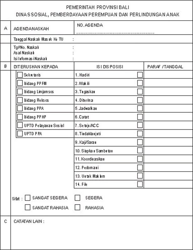 LEMBAR DISPOSISI SURAT