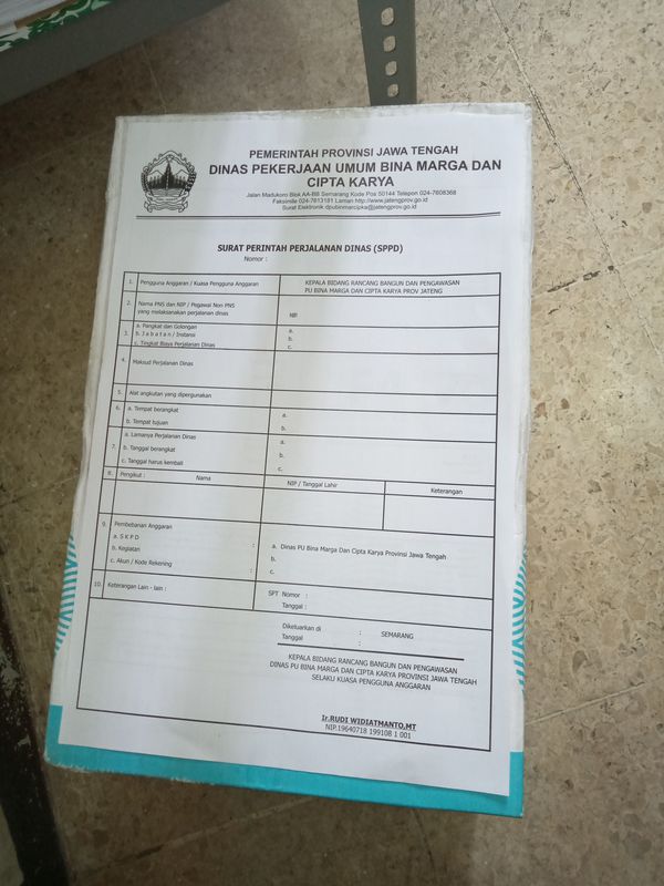 BLANGKO SPPD ( CETAK BOLAK BALIK)