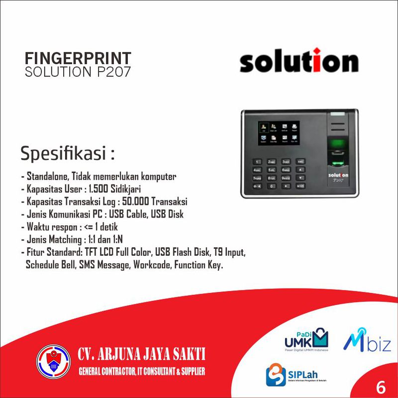 FINGERPRINT SOLUTION P207