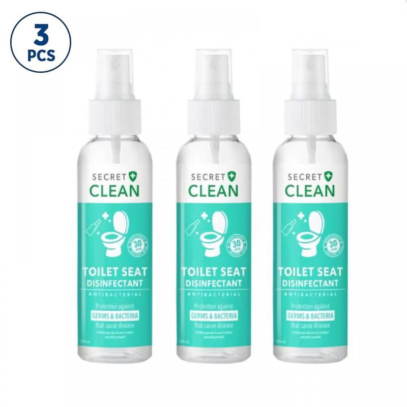 Secret Clean Toilet Seat Disinfectant 100 ml 3 Pcs