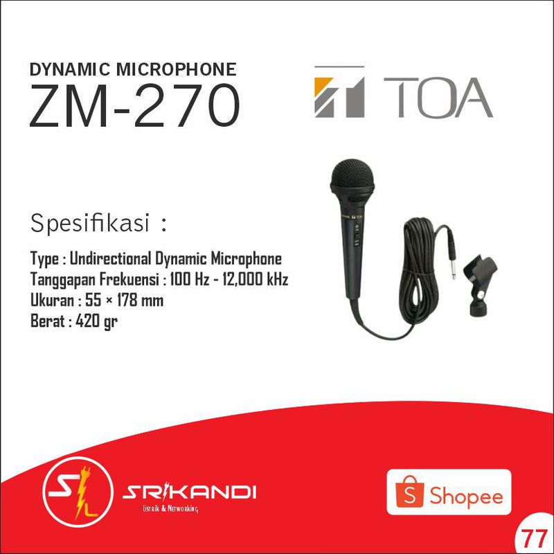 TOA Dynamic Microphone ZM-270
