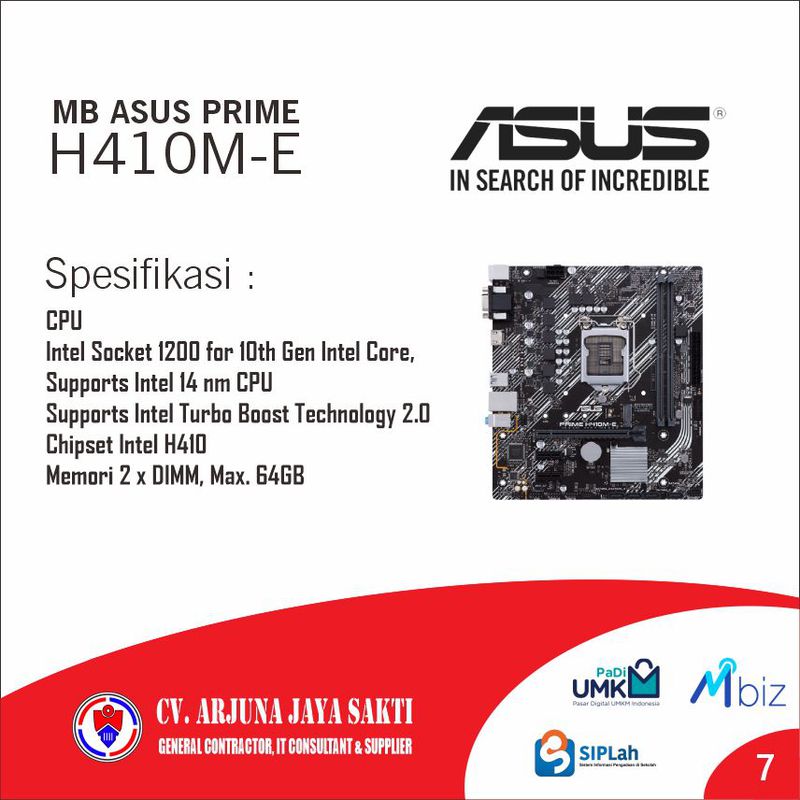 MB ASUS PRIME H410M-E