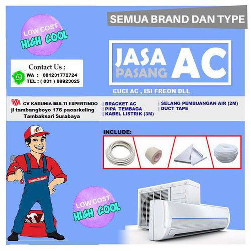 Jasa Instalasi Sistem AC - AC split 1.5 pk