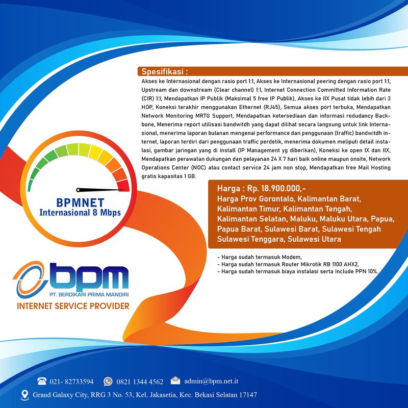 BPMNET Internasional 8 Mbps