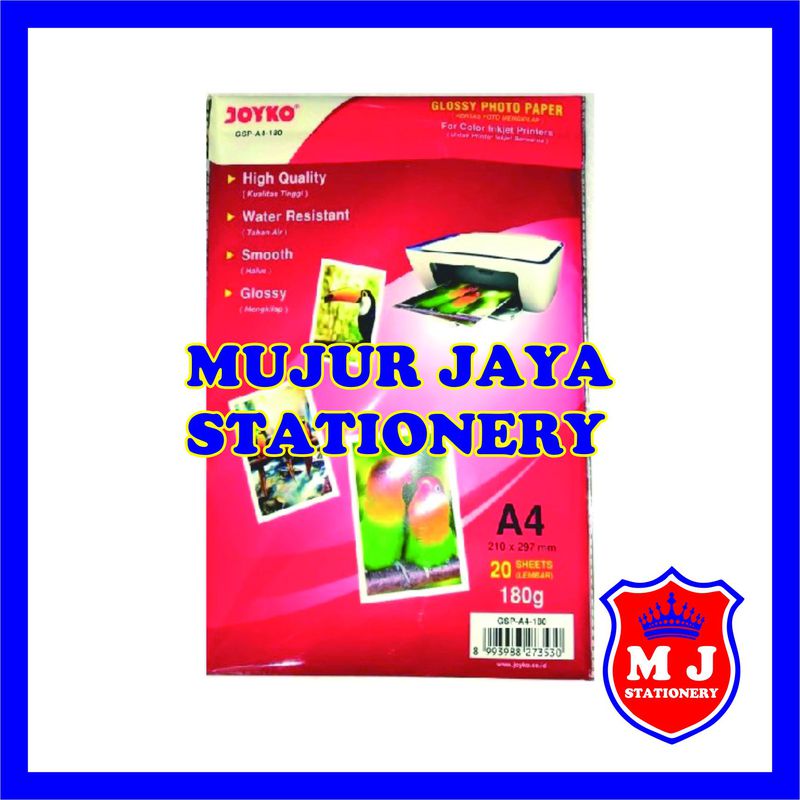 KERTAS FOTO / GLOSSY PAPER A4 180GR JOYKO MJS 406