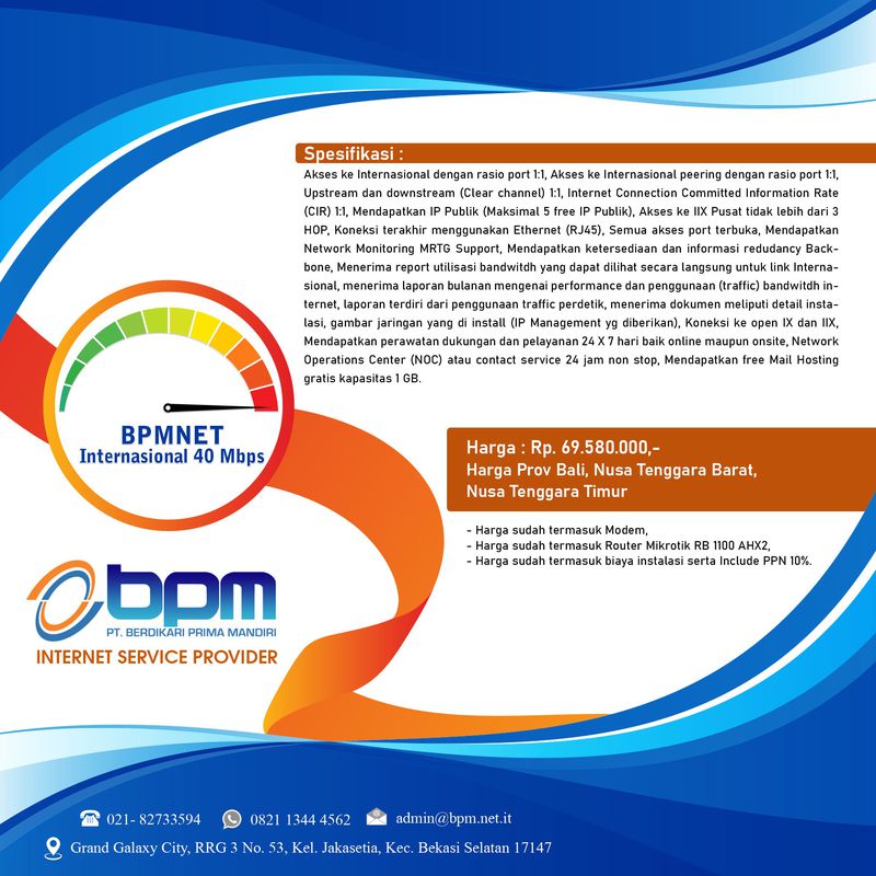 BPMNET Internasional 40 Mbps