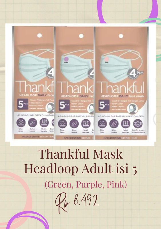 THANKFUL Masker Headloop isi 5