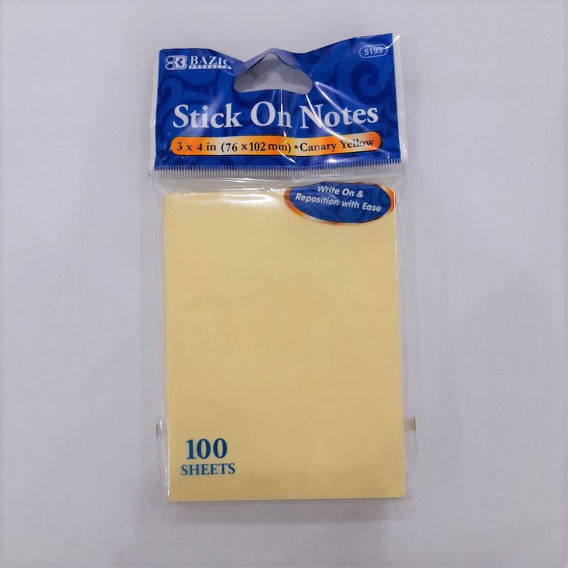 BAZIC STICKY NOTES 3x4inc