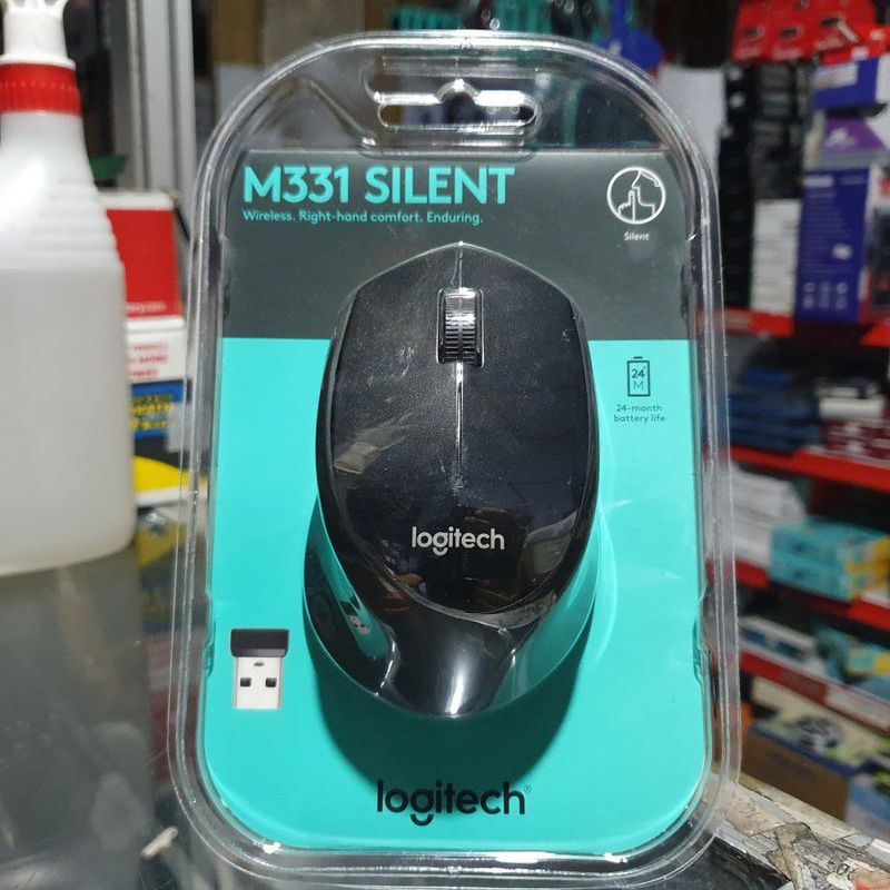 Mouse Wireless Logitech M331 Silent Tanpa Kabel Original