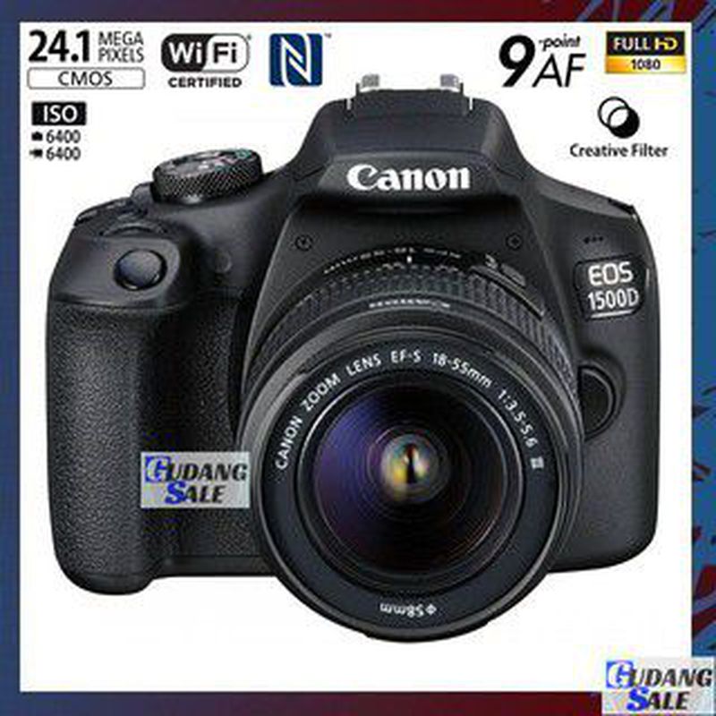 Cámara réflex Canon EOS 1300D + Objetivo 18-55mm de segunda mano