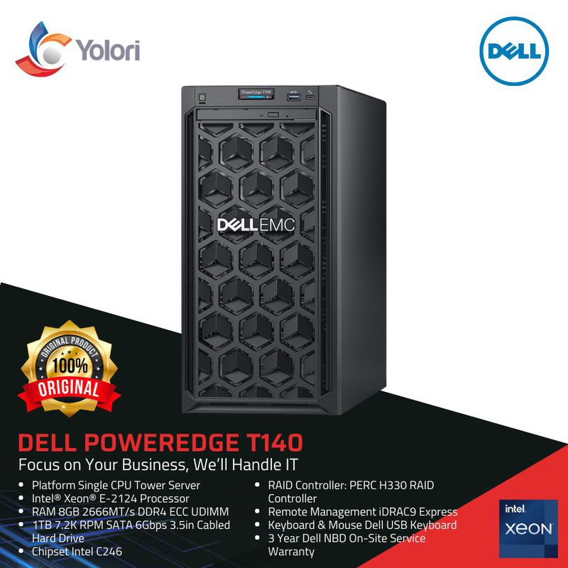 Dell Poweredge T40 E-2224G 8GB 1TB DOS