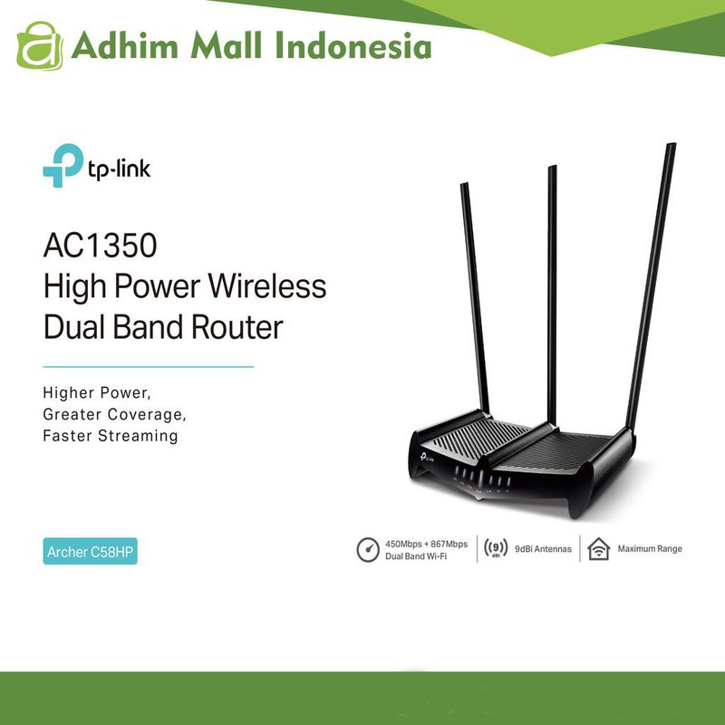 Wireless Router TP-Link Dual Band High Power AC1350 Archer C58HP