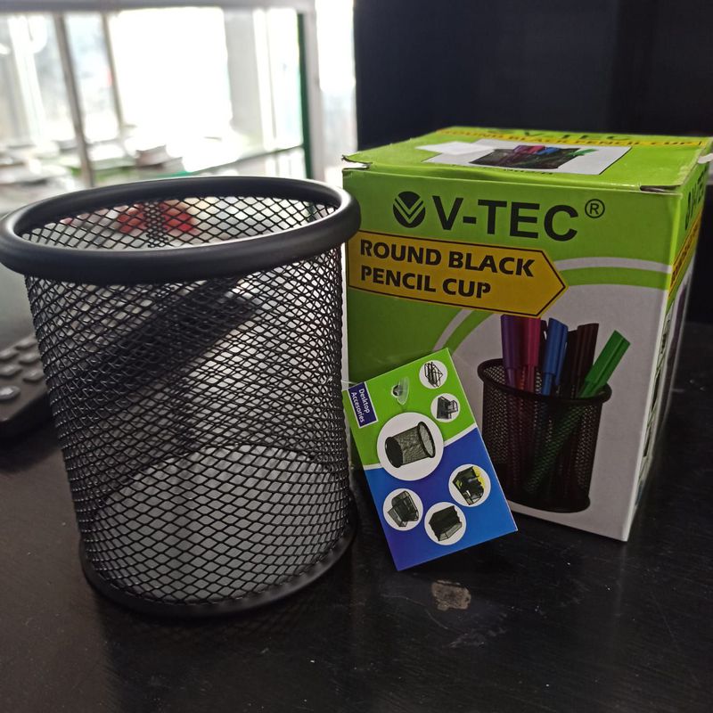 TEMPAT BOLPOIN / STAND PEN V-TEC ROUND BLACK