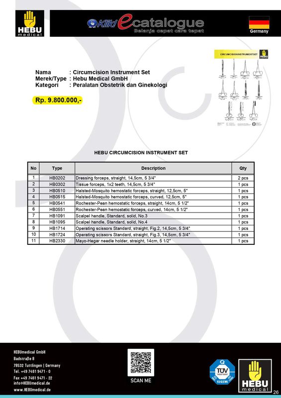 Circumcision Instrument Set Merek/Type Hebu Medical GmbH