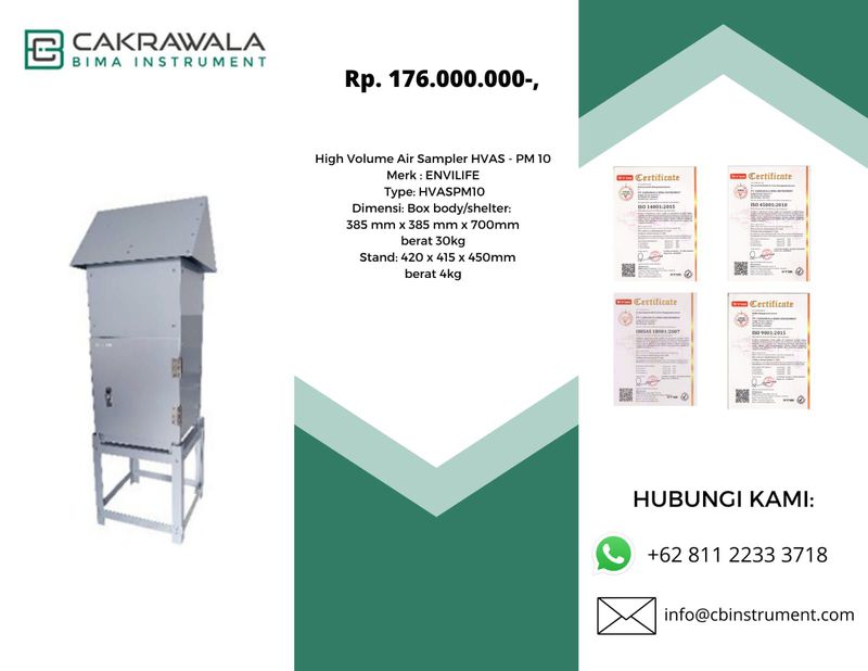 High Volume Air Sampler HVAS - PM 10