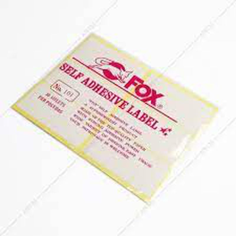 Kertas / Label Stiker Fox No. 101 uk. 50 x 100 mm (Persegi Panjang)
