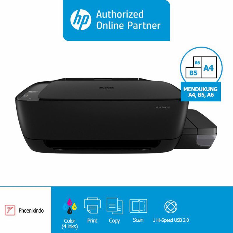 Ink Tank Printer HP 315 All-in-One Print Scan Copy Infus Original HP by ...