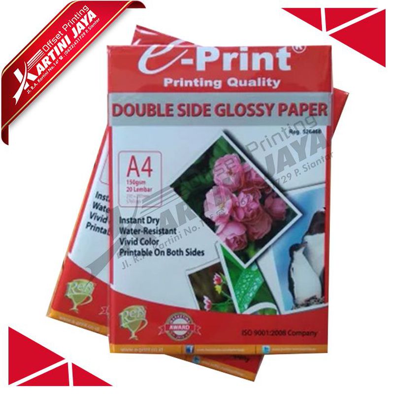 INJEK PAPER DOUBLE SIDE GLOSSY E-PRINT 150GSM