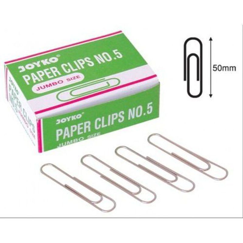 Paper clip besar no 5 ukuran 50 mm ( 1 box isi 10 kotak )