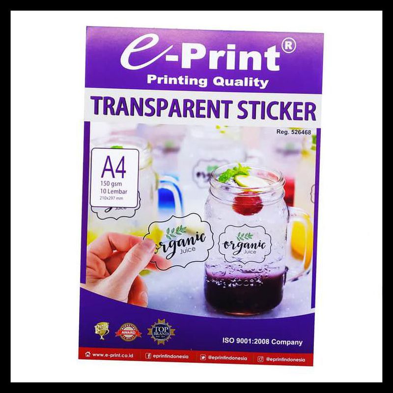 Sticker Transparent A4 150 Gram