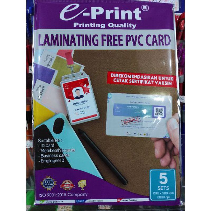 Sticker Paper PVC ID Card 2880 dpi