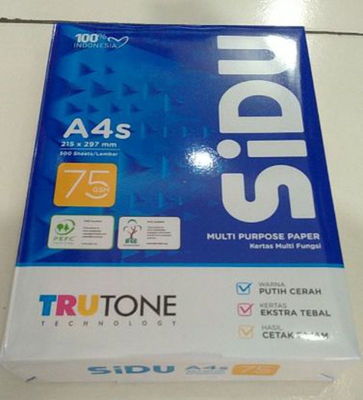 Kertas Hvs A4s 75 Gsm Sidu