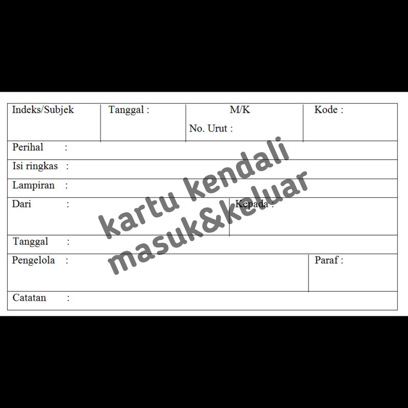 Kartu Kendali - Kendali Keluar
