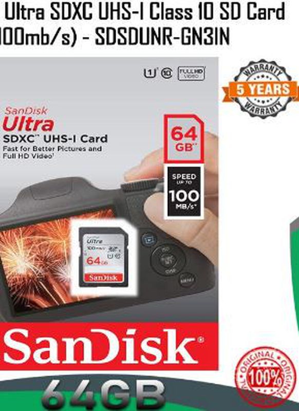 MEMORY CARD KAMERA SANDISK 32GB 64GB 128GB-64GB - Ultra 64gb