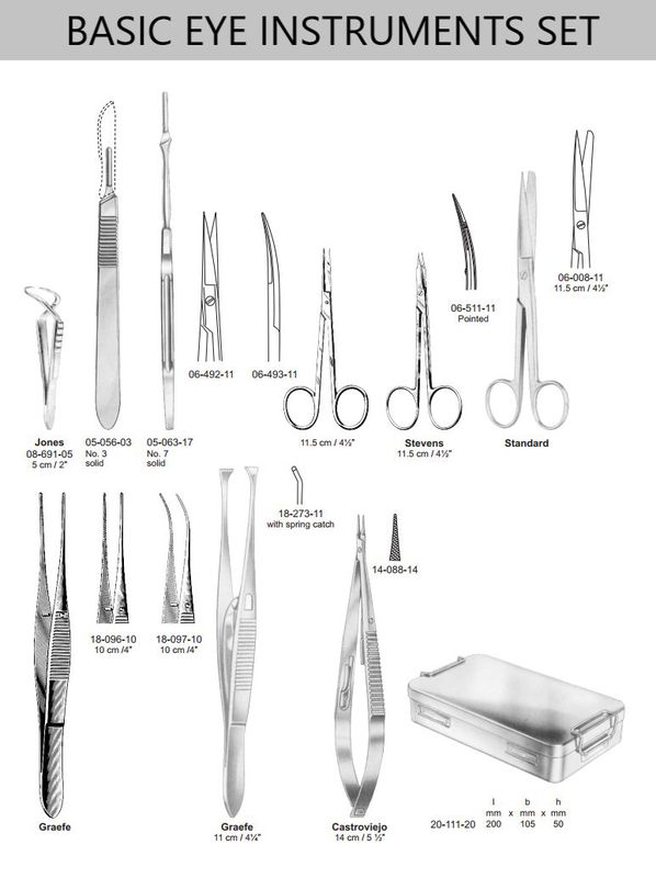 Basic Eye Instruments Set Insteruments Bedah Falcon