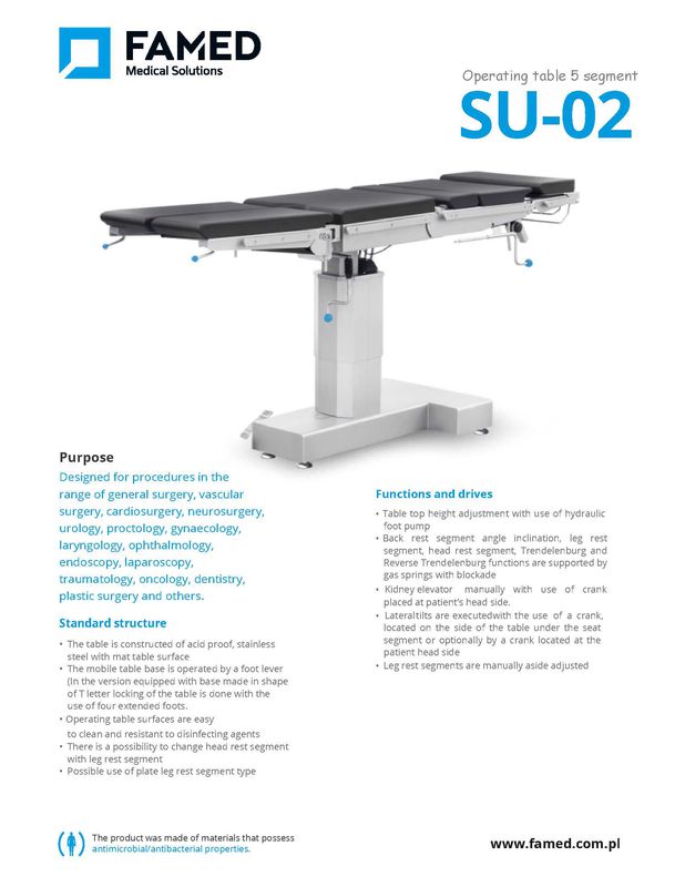Manual Operating Table - SU 02