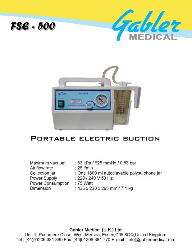 Portable Electric High Vacuum Suction Unit FSE 500