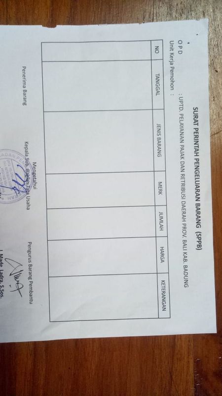 Surat Perintah Pengeluaran Barang ( SPPB )