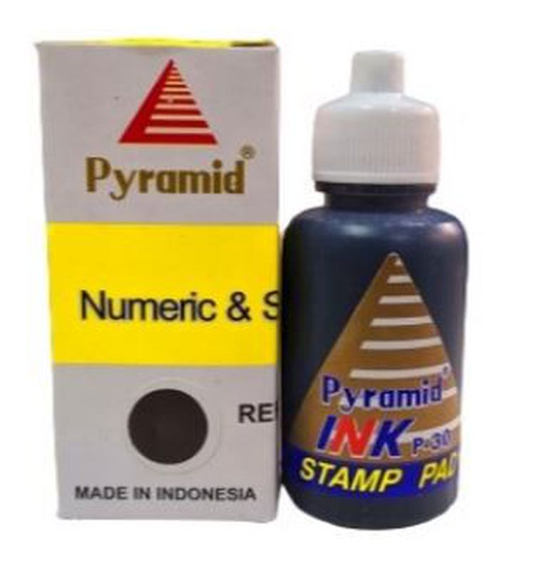 Tinta Pyramid Numeric & Self Ink 30cc- Hitam | Tinta Stempel Flash