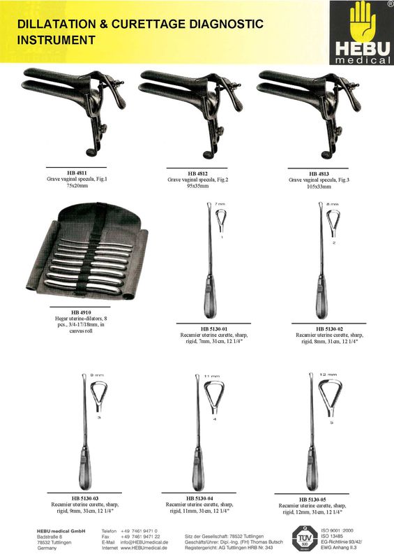 Dillatation & Curetage Diagnostoc Instrument Set