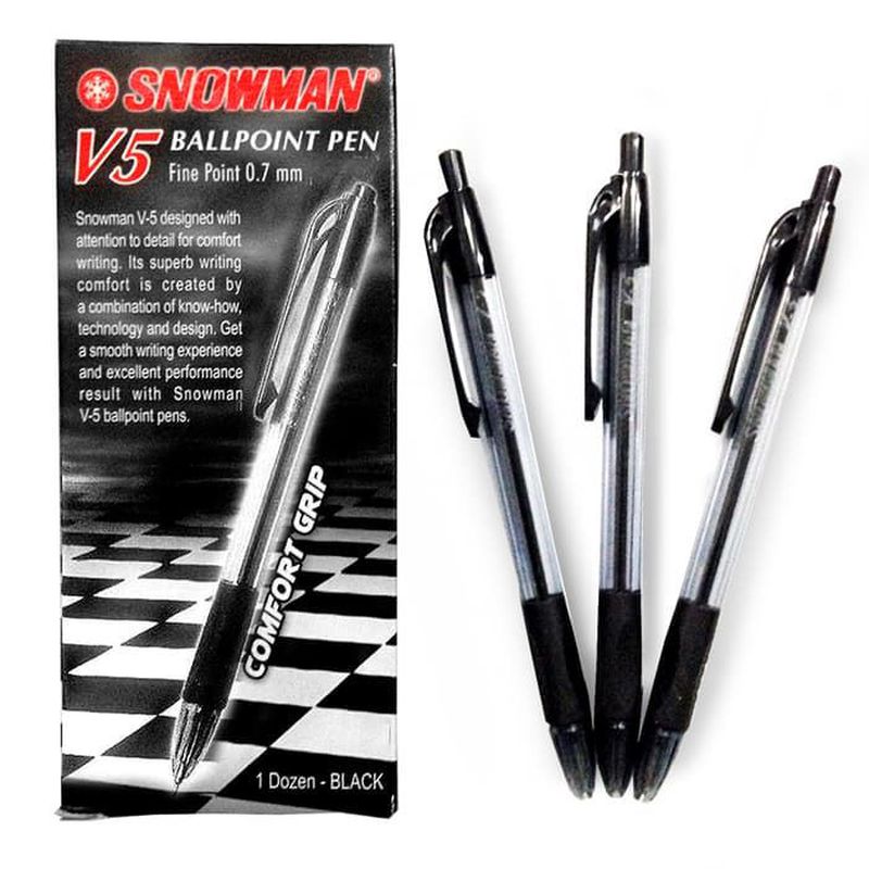 Snowman Balpoint V5 Hitam