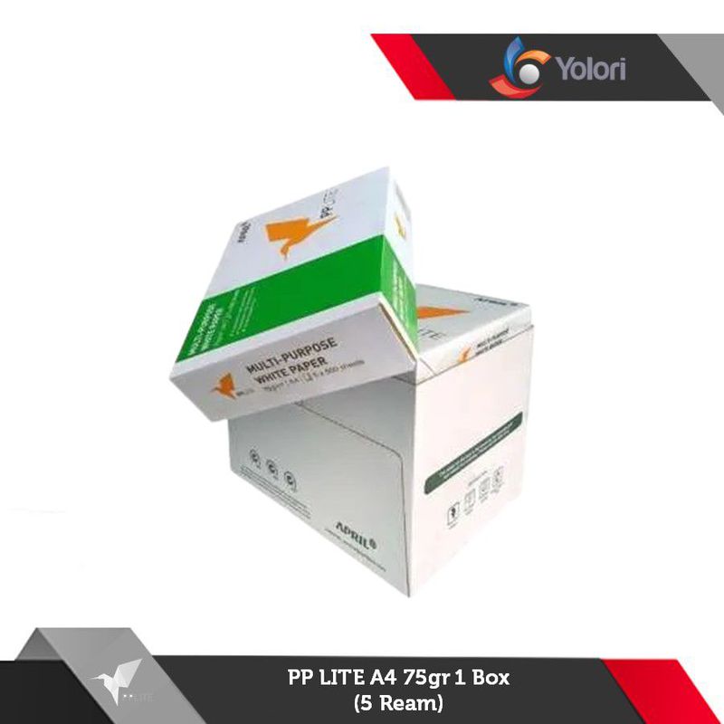 Pplite Kertas Hvs A4 75gram 1 Box Isi 5 Ream