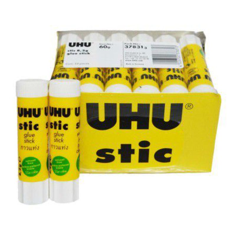 Pack 8 Barras Pegamento UHU – 8 Gr Cada Una, Fácil Aplicación, Lavable En Frío