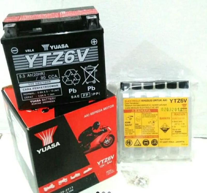 BATERAY/ AKI KERING YUASA ytz6v 12volt, 5,3ah