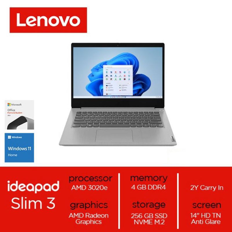 Laptop Lenovo IP Slim 3-14ADA05 AMD 3020e, 4GB, 256GB SSD, Win 11 Home+OHS