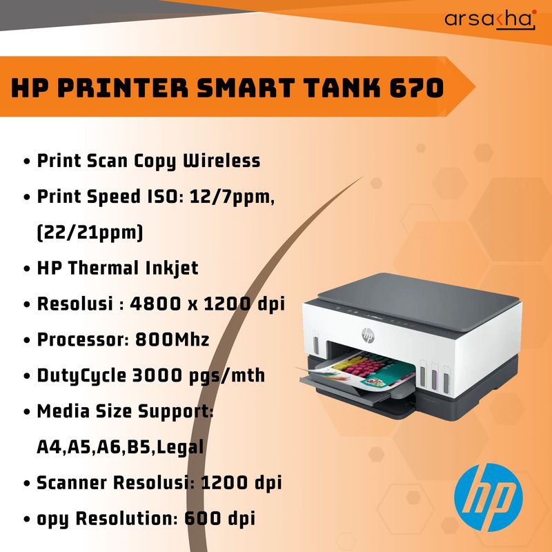 HP Printer Smart Tank 670