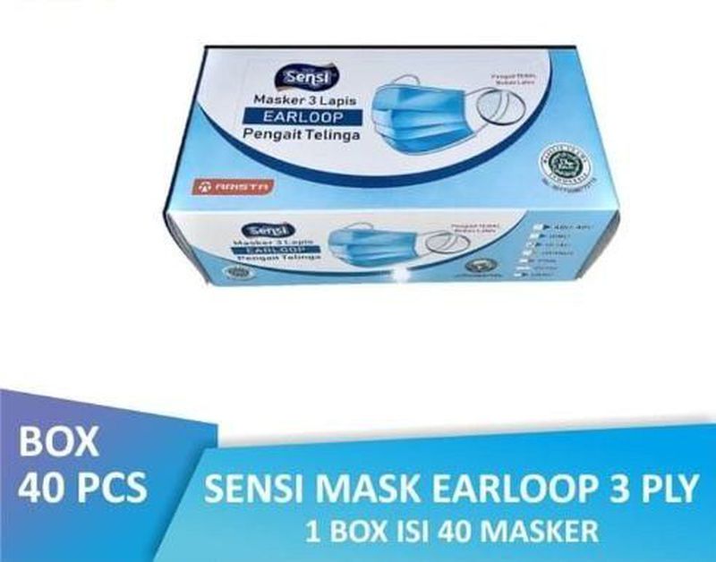 Masker 3 Ply with Earloop/Headloop