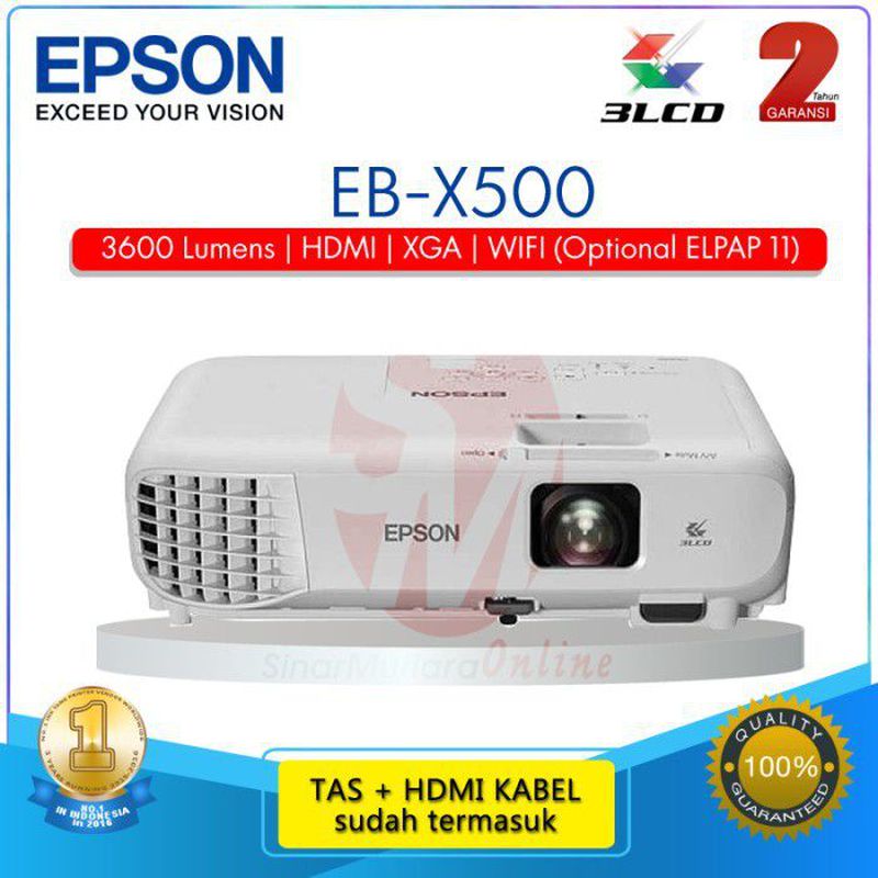 Projector Epson EB X500 XGA 3LCD 3600 LUMENS HDMI Wireless