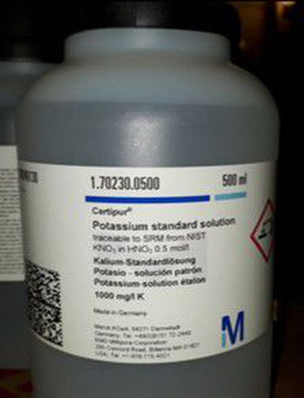 Potassium standard solution traceable to