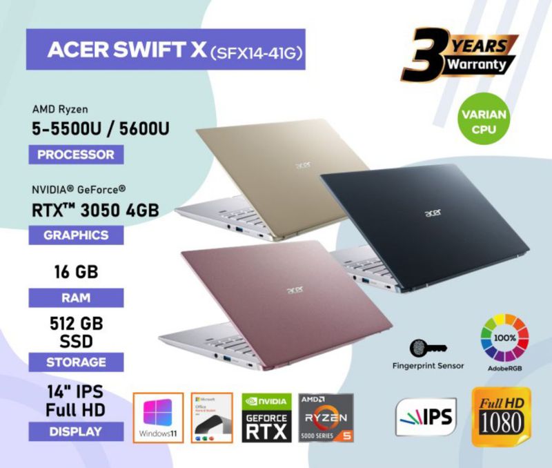 ACER SWIFT X SFX14 - 41G RYZEN 5