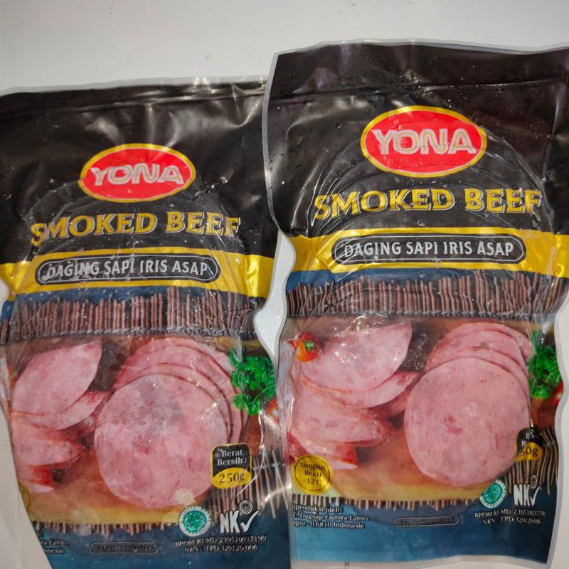 Yona Smoked Beef Daging Sapi Iris Asap 250 Gram Frozen Food