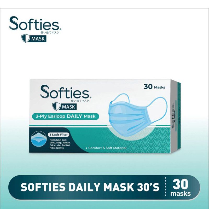 Softies Daily Mask 30's 3 ply Earloop